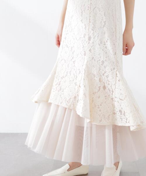 PROPORTION BODY DRESSING(プロポーションボディドレッシング)の「チュールドッキングレーススカート / 1216120300(スカート・レディース・ホワイト系その他/ベージュ・P/S/MEDIUM)」の10枚目の写真