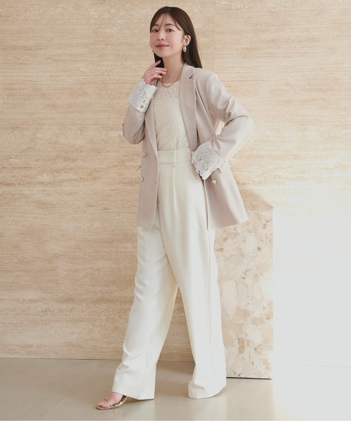 natural couture（ナチュラルクチュール）の「フレア袖リバーシブルレース（Tシャツ/カットソー・レディース・ネイビー/ブルー/ピンク/ブラック/アイボリー・FREE）」の14枚目の写真