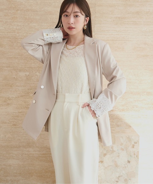 natural couture（ナチュラルクチュール）の「フレア袖リバーシブルレース（Tシャツ/カットソー・レディース・ネイビー/ブルー/ピンク/ブラック/アイボリー・FREE）」の13枚目の写真