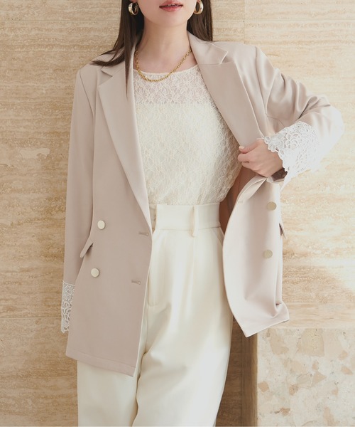 natural couture（ナチュラルクチュール）の「フレア袖リバーシブルレース（Tシャツ/カットソー・レディース・ネイビー/ブルー/ピンク/ブラック/アイボリー・FREE）」の12枚目の写真