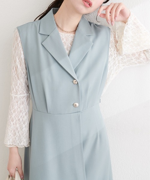 natural couture（ナチュラルクチュール）の「フレア袖リバーシブルレース（Tシャツ/カットソー・レディース・ネイビー/ブルー/ピンク/ブラック/アイボリー・FREE）」の15枚目の写真