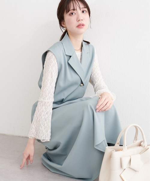 natural couture（ナチュラルクチュール）の「フレア袖リバーシブルレース（Tシャツ/カットソー・レディース・ネイビー/ブルー/ピンク/ブラック/アイボリー・FREE）」の17枚目の写真