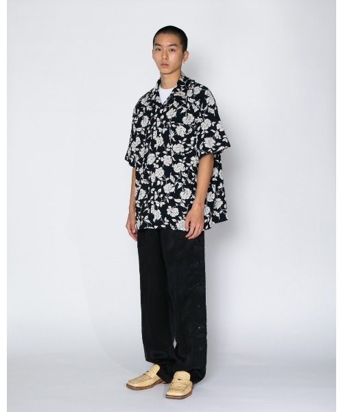 APPLEBUM(アップルバム)の「Chirimen Knit Aloha Shirt (Oversized)(シャツ/ブラウス・メンズ・ブラック・MEDIUM/LARGE/X-LARGE)」の2枚目の写真