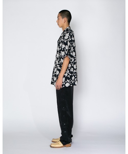 APPLEBUM(アップルバム)の「Chirimen Knit Aloha Shirt (Oversized)(シャツ/ブラウス・メンズ・ブラック・MEDIUM/LARGE/X-LARGE)」の3枚目の写真