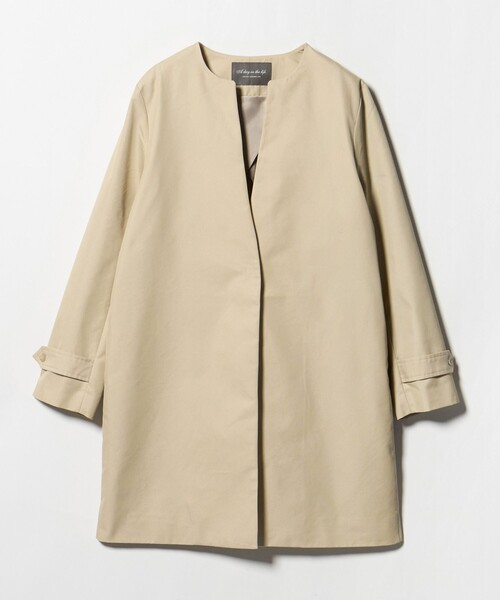 A DAY IN THE LIFE UNITED ARROWS(アデイインザライフユナイテッドアローズ)の「ツイル キーネックコート <A DAY IN THE LIFE>(その他アウター・レディース・ライトブルー/ベージュ/ダークグレー・36/38)」の1枚目の写真