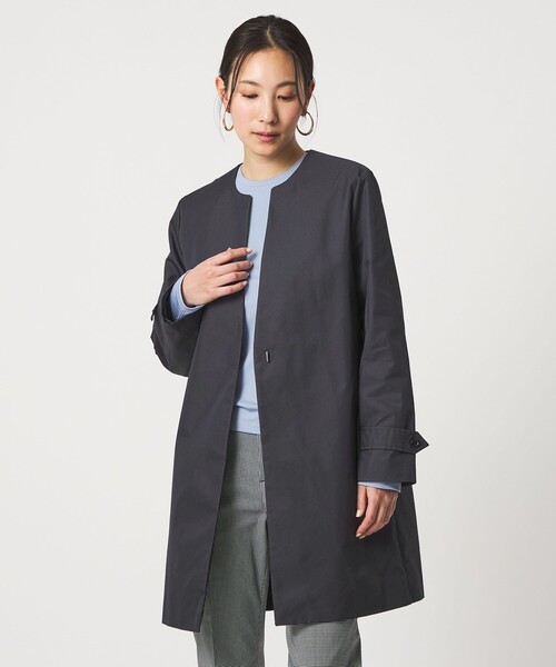 A DAY IN THE LIFE UNITED ARROWS(アデイインザライフユナイテッドアローズ)の「ツイル キーネックコート <A DAY IN THE LIFE>(その他アウター・レディース・ライトブルー/ベージュ/ダークグレー・36/38)」の2枚目の写真