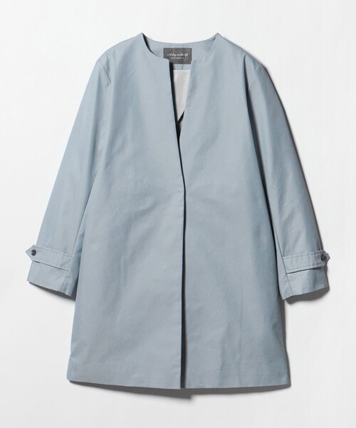 A DAY IN THE LIFE UNITED ARROWS(アデイインザライフユナイテッドアローズ)の「ツイル キーネックコート <A DAY IN THE LIFE>(その他アウター・レディース・ライトブルー/ベージュ/ダークグレー・36/38)」の3枚目の写真