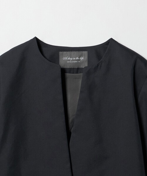 A DAY IN THE LIFE UNITED ARROWS(アデイインザライフユナイテッドアローズ)の「ツイル キーネックコート <A DAY IN THE LIFE>(その他アウター・レディース・ライトブルー/ベージュ/ダークグレー・36/38)」の6枚目の写真