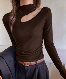 ハイネック長袖Tシャツ ロン T