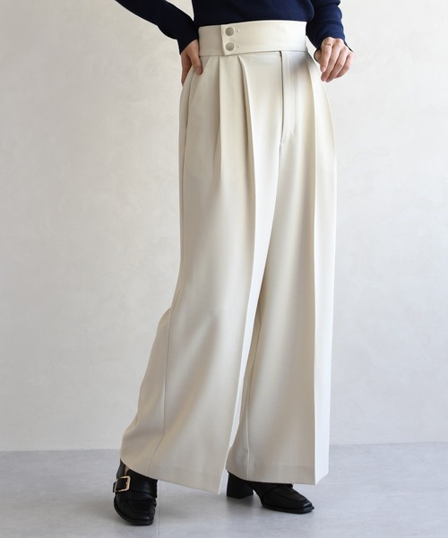 31 Sons de mode（トランテアン　ソン　ドゥ　モード）の「2026春夏新作 センタープレスセミワイドパンツ（その他パンツ・レディース・ベージュ/ネイビー/ラベンダー・S/M）」の5枚目の写真