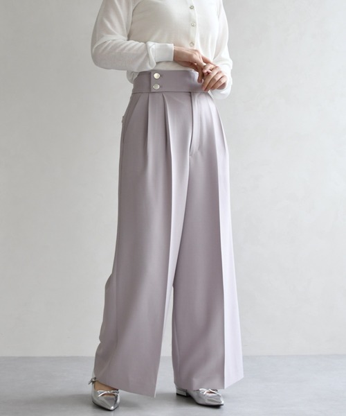 31 Sons de mode（トランテアン　ソン　ドゥ　モード）の「2026春夏新作 センタープレスセミワイドパンツ（その他パンツ・レディース・ベージュ/ネイビー/ラベンダー・S/M）」の8枚目の写真