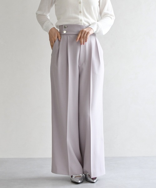 31 Sons de mode（トランテアン　ソン　ドゥ　モード）の「2026春夏新作 センタープレスセミワイドパンツ（その他パンツ・レディース・ベージュ/ネイビー/ラベンダー・S/M）」の9枚目の写真