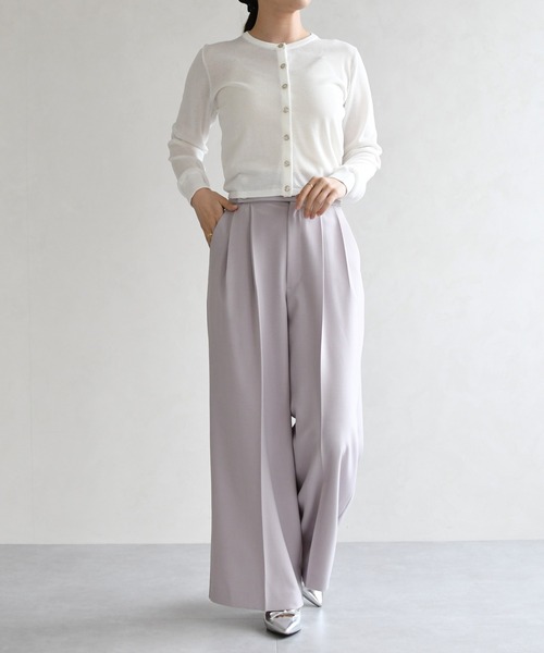 31 Sons de mode（トランテアン　ソン　ドゥ　モード）の「2026春夏新作 センタープレスセミワイドパンツ（その他パンツ・レディース・ベージュ/ネイビー/ラベンダー・S/M）」の10枚目の写真