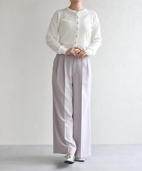 31 Sons de mode（トランテアン　ソン　ドゥ　モード）の「2026春夏新作 センタープレスセミワイドパンツ（その他パンツ・レディース・ベージュ/ネイビー/ラベンダー・S/M）」の11枚目の写真