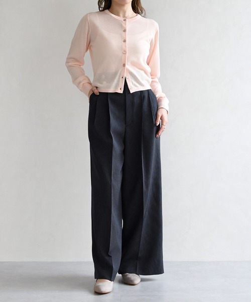 31 Sons de mode（トランテアン　ソン　ドゥ　モード）の「2026春夏新作 センタープレスセミワイドパンツ（その他パンツ・レディース・ベージュ/ネイビー/ラベンダー・S/M）」の14枚目の写真