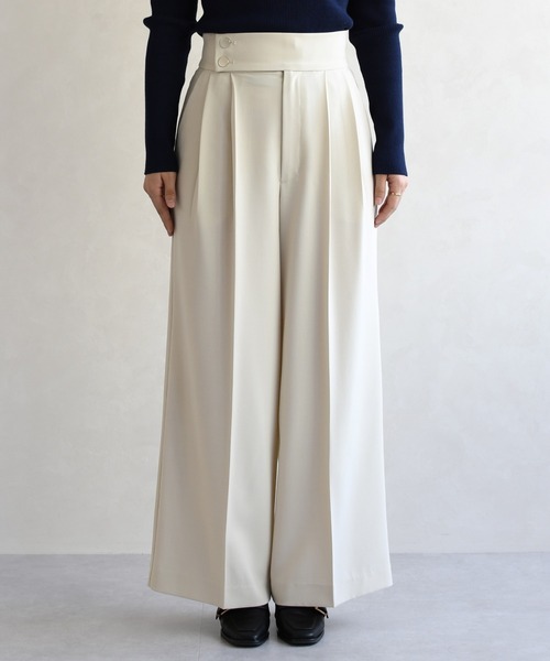 31 Sons de mode（トランテアン　ソン　ドゥ　モード）の「2026春夏新作 センタープレスセミワイドパンツ（その他パンツ・レディース・ベージュ/ネイビー/ラベンダー・S/M）」の18枚目の写真