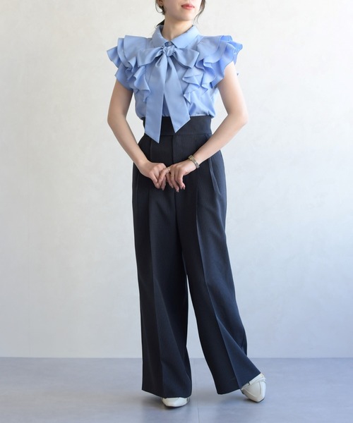 31 Sons de mode（トランテアン　ソン　ドゥ　モード）の「2026春夏新作 センタープレスセミワイドパンツ（その他パンツ・レディース・ベージュ/ネイビー/ラベンダー・S/M）」の16枚目の写真