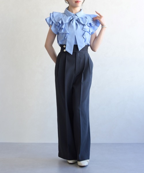 31 Sons de mode（トランテアン　ソン　ドゥ　モード）の「2026春夏新作 センタープレスセミワイドパンツ（その他パンツ・レディース・ベージュ/ネイビー/ラベンダー・S/M）」の17枚目の写真