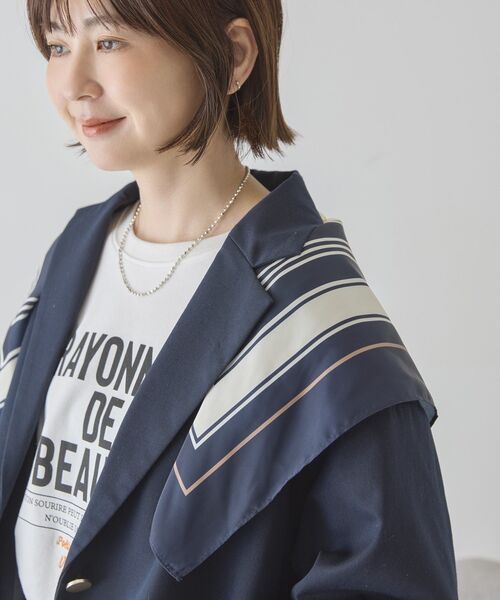 AMERICAN HOLIC(アメリカンホリック)の「スクエア柄スカーフ(バンダナ/スカーフ・レディース・ネイビー/ブラック・FREE)」の3枚目の写真