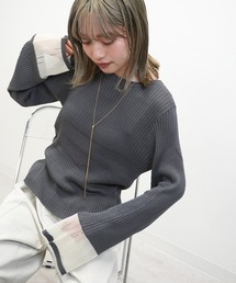 【大人可愛いを叶える】リブ袖口シアープルオーバー