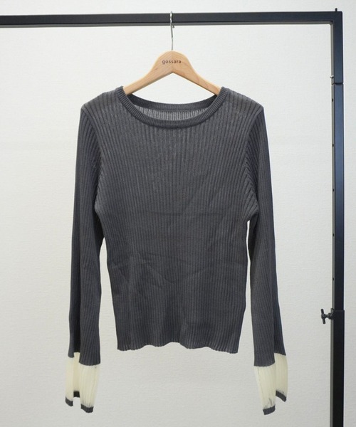 gossara(ゴサラ)の「リブ袖口シアーPO(ニット/セーター・レディース・ブラック/オフホワイト/ブルー・FREE)」の17枚目の写真