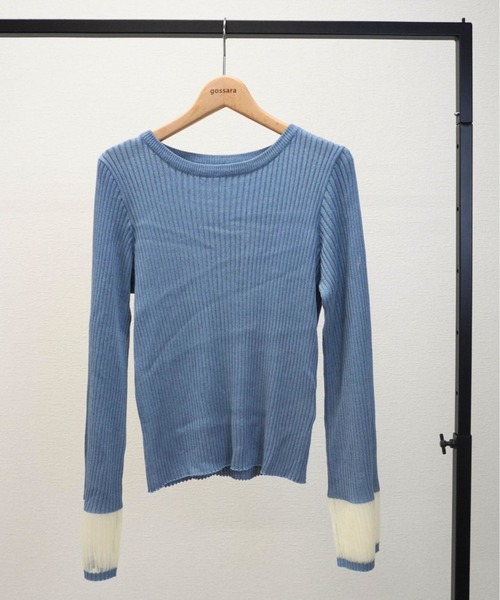 gossara(ゴサラ)の「リブ袖口シアーPO(ニット/セーター・レディース・ブラック/オフホワイト/ブルー・FREE)」の18枚目の写真