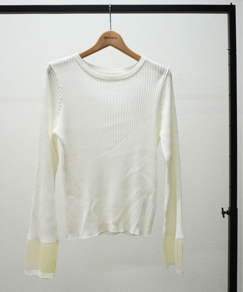 gossara(ゴサラ)の「リブ袖口シアーPO(ニット/セーター・レディース・ブラック/オフホワイト/ブルー・FREE)」の19枚目の写真