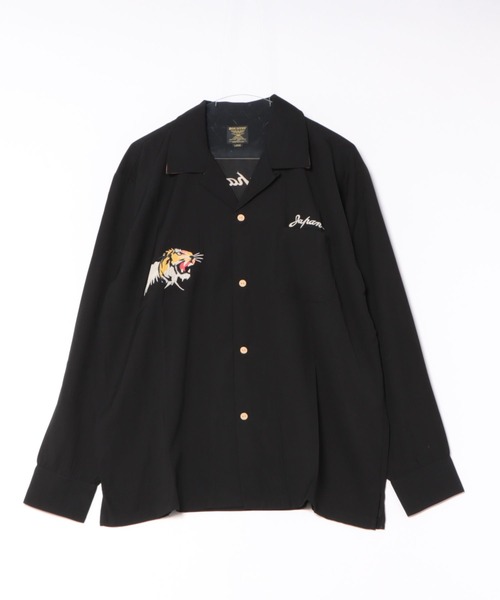 HOUSTON（ヒューストン）の「HYUSTON　スーベニアシャツロング(MAP)（シャツ/ブラウス・メンズ・グレー/ブラック/オリーブ・MEDIUM/LARGE/X-LARGE/XX-LARGE）」の5枚目の写真