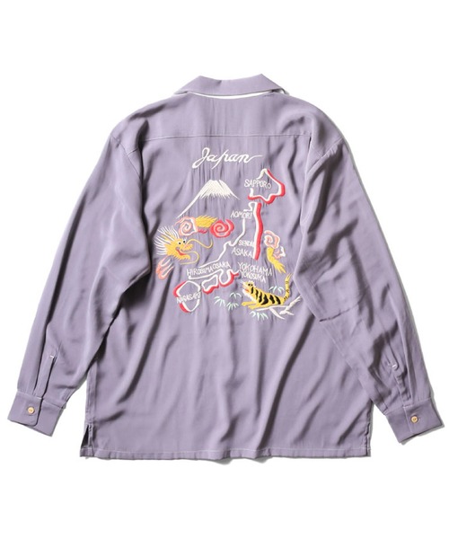 HOUSTON（ヒューストン）の「HYUSTON　スーベニアシャツロング(MAP)（シャツ/ブラウス・メンズ・グレー/ブラック/オリーブ・MEDIUM/LARGE/X-LARGE/XX-LARGE）」の8枚目の写真