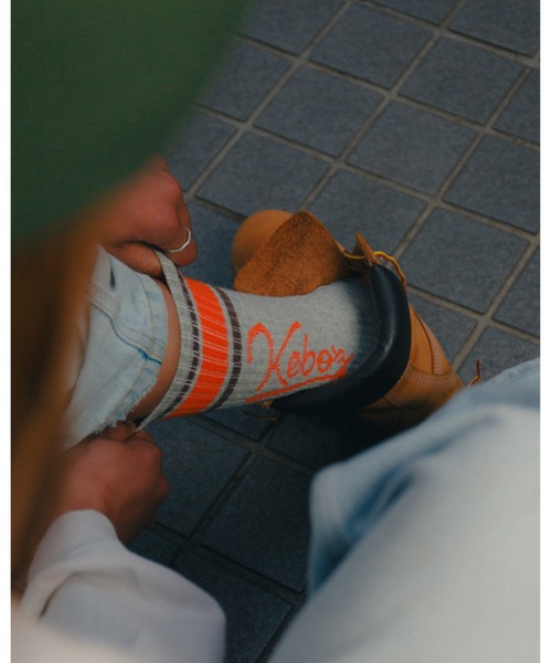 KEBOZ(ケボズ)の「ICON LINE SOCKS(ソックス/靴下・メンズ・ブラック/ライトイエロー/ネイビー/アッシュグレー/ホワイト・FREE)」の3枚目の写真