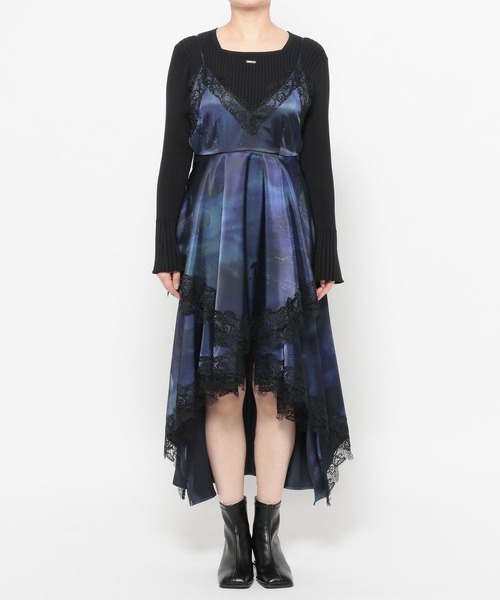 HARE（ハレ）の「イレヘムレイヤーキャミワンピース(HARE)（ワンピース・レディース・ブラック/チェック/ブルー・FREE）」の6枚目の写真