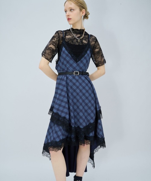 HARE(ハレ)の「イレヘムレイヤーキャミワンピース(HARE)(ワンピース・レディース・ブラック/チェック/ブルー/ネイビー/ブラック系その他・FREE)」の13枚目の写真
