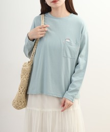 ポケット1ポイント刺繍プルオーバー 獺 長袖Tシャツ