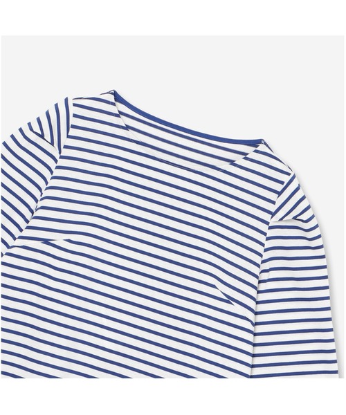R-ISM(リズム)の「【洗える】タック袖コットンボーダーカットソー(Tシャツ/カットソー・レディース・ブラック/オフホワイト・4)」の16枚目の写真