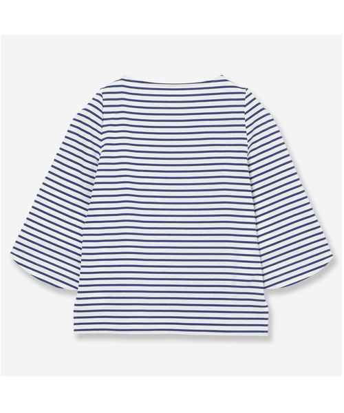 R-ISM(リズム)の「【洗える】タック袖コットンボーダーカットソー(Tシャツ/カットソー・レディース・ブラック/オフホワイト・4)」の18枚目の写真