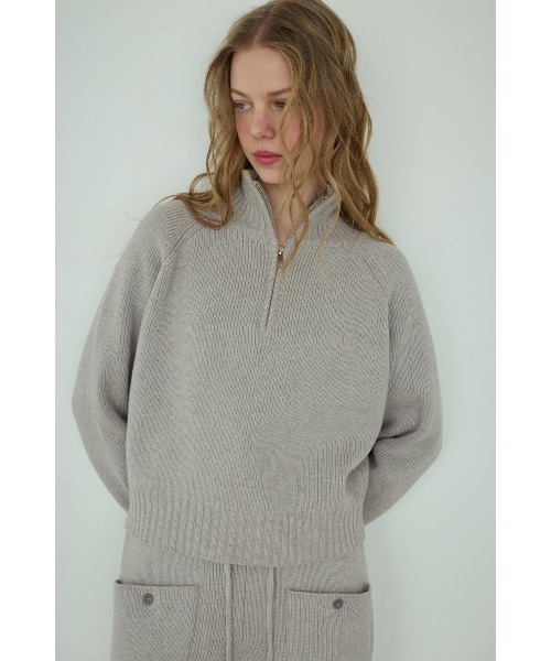Half Zip Knit Top/ハーフジップニット（ニット/セーター）｜ALEXIA