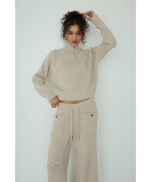 Half Zip Knit Top/ハーフジップニット（ニット/セーター）｜ALEXIA