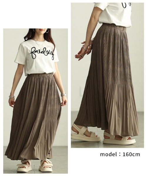 Sawa a la mode(サワアラモード)の「マジョリカプリーツフレアスカート(スカート・レディース・モカ/イエロー/カーキ/サックスブルー/チャコールグレー・FREE)」の20枚目の写真
