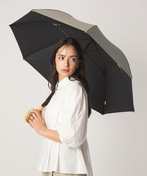 別注】＜because＞パイピング アンブレラ 長傘 晴雨兼用 レイン UV