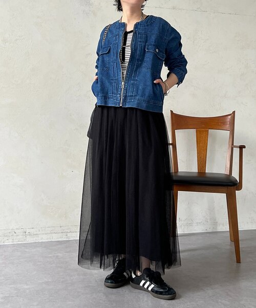 un dix cors（アンディコール）の「チュールパネルスカート（スカート・レディース・ライトグレー/ブルー系その他/チャコールグレー/アイボリー/ブラック・FREE）」の22枚目の写真