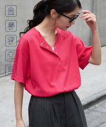 Tシャツ/カットソー（ピンク/桃色系・ボーダー柄）ファッション通販 