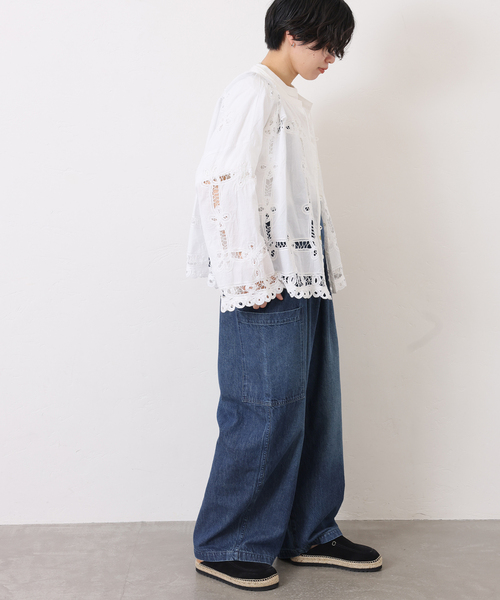 JOURNAL STANDARD LUXE(ジャーナルスタンダード ラックス)の「バテンレース スタンドカラーギャザーブラウス(シャツ/ブラウス・レディース・ブラック/ホワイト・FREE)」の11枚目の写真