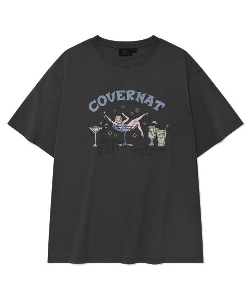 COVERNAT WOMAN(カバーナットウーマン)の「ウーマンセミオーバーフィットカクテルTシャツ Charcoal(Tシャツ/カットソー・レディース・その他・WS/WM)」の2枚目の写真