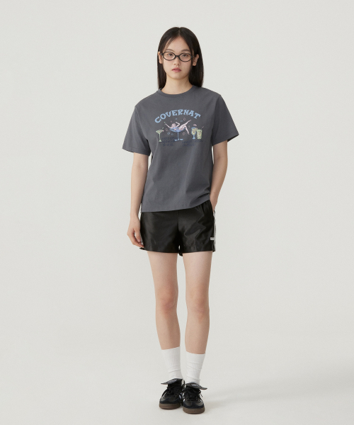 COVERNAT WOMAN(カバーナットウーマン)の「ウーマンセミオーバーフィットカクテルTシャツ Charcoal(Tシャツ/カットソー・レディース・その他・WS/WM)」の4枚目の写真