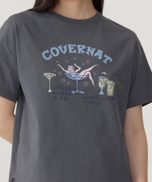 COVERNAT WOMAN(カバーナットウーマン)の「ウーマンセミオーバーフィットカクテルTシャツ Charcoal(Tシャツ/カットソー・レディース・その他・WS/WM)」の7枚目の写真