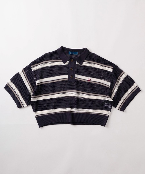BEVERLY HILLS POLO CLUB（ビバリーヒルズポロクラブ）の「【71】【BEVERLY HILLS POLO CLUB/ビバリーヒルズポロクラブ】ワンポイント刺繍  ショート丈 メッシュ ワイドポロシャツ/レディース（ポロシャツ・レディース・ネイビー/アイボリー/ライトグリーン・M）」の7枚目の写真