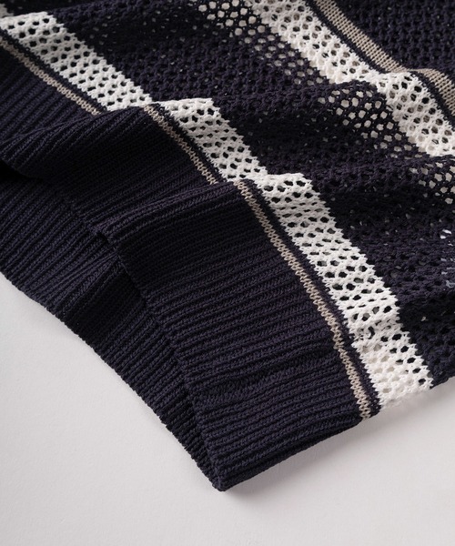 BEVERLY HILLS POLO CLUB（ビバリーヒルズポロクラブ）の「【71】【BEVERLY HILLS POLO CLUB/ビバリーヒルズポロクラブ】ワンポイント刺繍  ショート丈 メッシュ ワイドポロシャツ/レディース（ポロシャツ・レディース・ネイビー/アイボリー/ライトグリーン・M）」の6枚目の写真