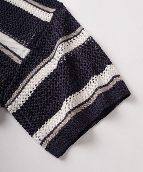 BEVERLY HILLS POLO CLUB（ビバリーヒルズポロクラブ）の「【71】【BEVERLY HILLS POLO CLUB/ビバリーヒルズポロクラブ】ワンポイント刺繍  ショート丈 メッシュ ワイドポロシャツ/レディース（ポロシャツ・レディース・ネイビー/アイボリー/ライトグリーン・M）」の4枚目の写真