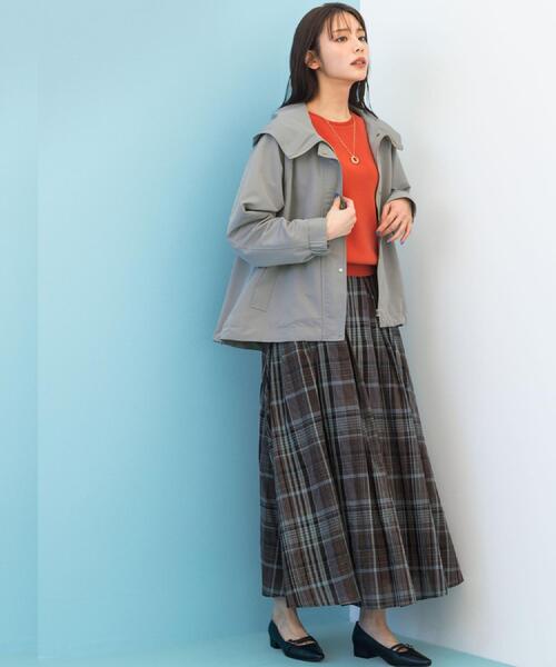 grove(グローブ)の「【貴島明日香さん着用】マドラスチェックタックボリュームスカート(スカート・レディース・ダークブラウン系1/ブルー系その他3・02/03/05/04/01)」の5枚目の写真