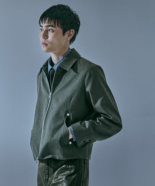 CONZ（コンズ）の「trim fit jacket/ショート丈/ブルゾン/NVRFRGT（ブルゾン・メンズ・ブラック/ダークグレー・1/2/3）」の2枚目の写真